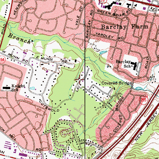 Topographic Map of Barclay Census Designated Place, NJ