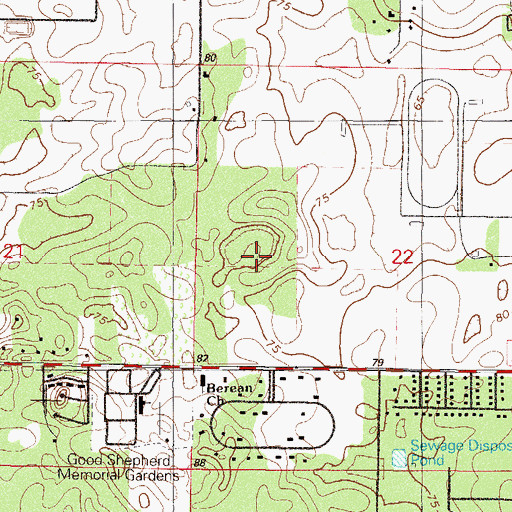 Topographic Map of Meadowbrook Church, FL