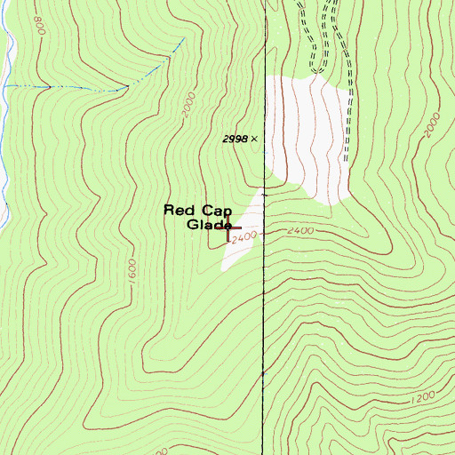 Topographic Map of Red Cap Glade, CA
