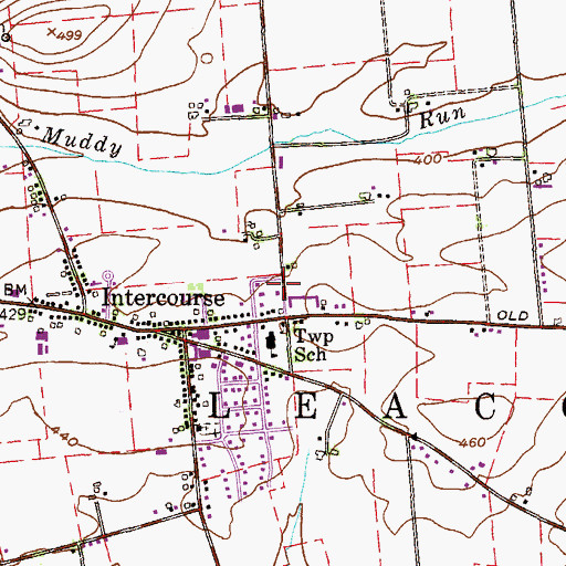 Topographic Map of Intercourse Fire Company Station 44, PA