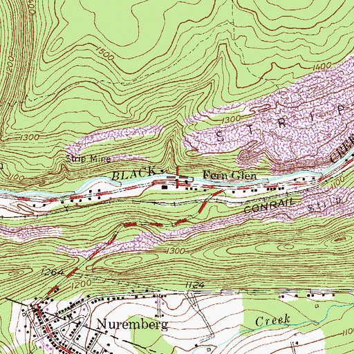 Topographic Map of Black Creek Township Volunteer Fire Company, PA
