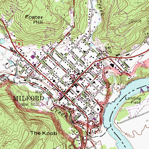 Topographic Map of Milford Fire Department and Ambulance, PA