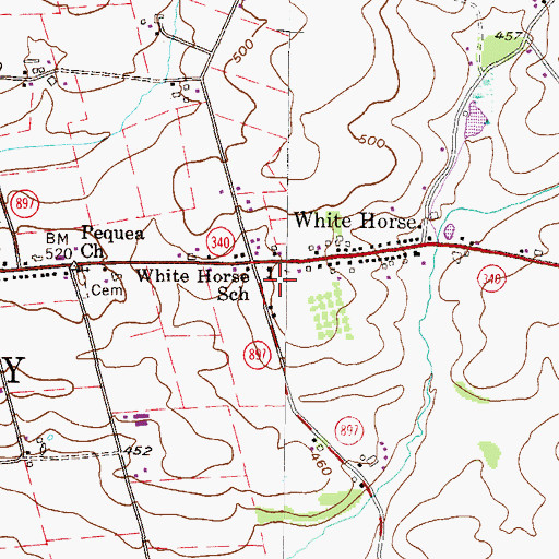 Topographic Map of White Horse Fire Company and Emergency Medical Services Station 49, PA