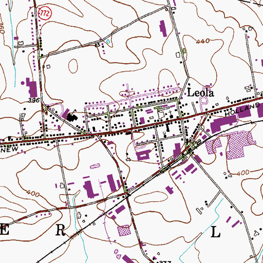 Topographic Map of Upper Leacock Fire Company Station 61, PA