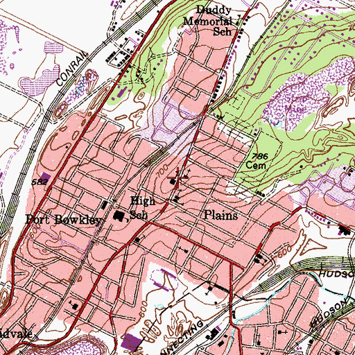 Topographic Map of Plains Township Fire Department, PA