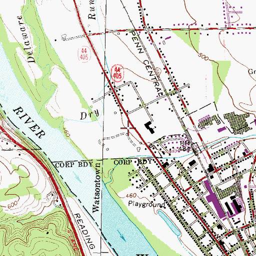 Topographic Map of Warrior Run Area Fire Department, PA