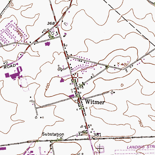 Topographic Map of Witmer Fire Protective Association Station 62, PA