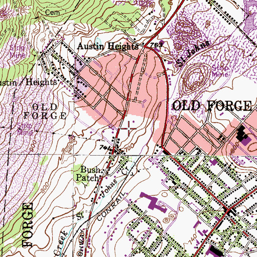 Topographic Map of Eagle McClure Hose Company Station 93 - 3, PA