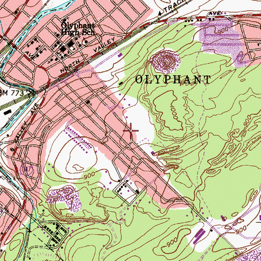 Topographic Map of Olyphant Fire Department - Eureka Hose Company Station 26 - 4, PA