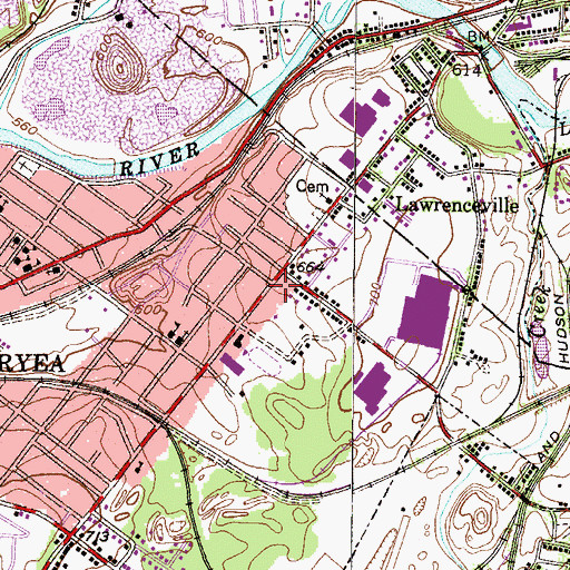 Topographic Map of Excelsior Hose Company 2, PA