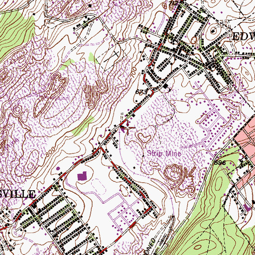Topographic Map of Larksville Volunteer Fire Company 1, PA
