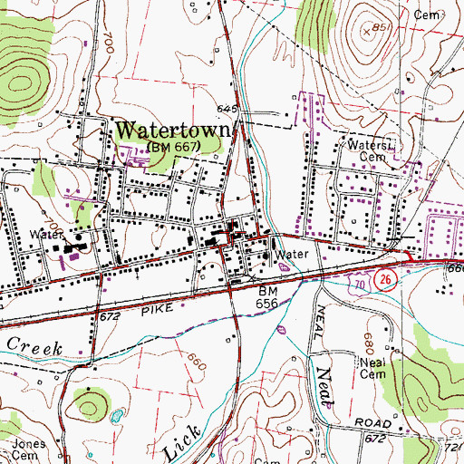Topographic Map of Wilson Emergency Management Agency Station 2 Watertown, TN