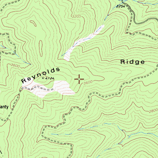 Topographic Map of Reynolds Ridge, CA