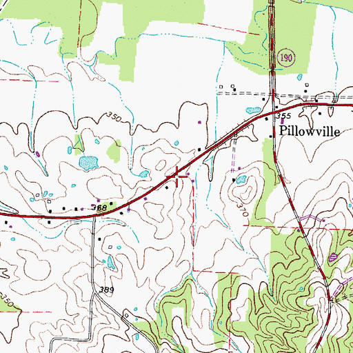 Topographic Map of Pillowville Volunteer Fire Department, TN