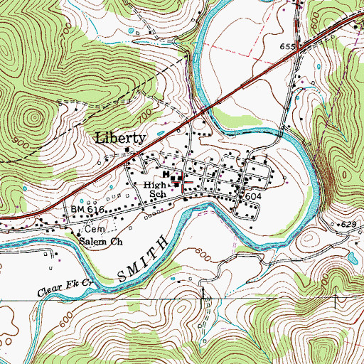 Topographic Map of Dekalb County Fire Department Station 65, TN