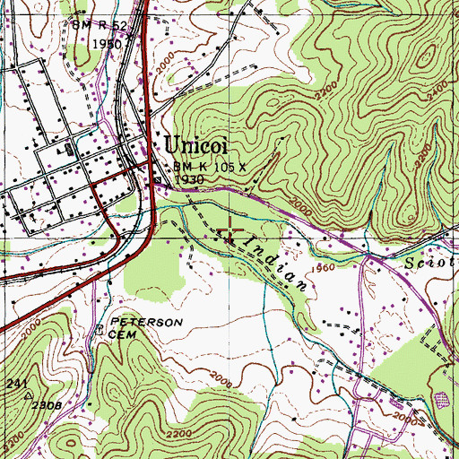 Topographic Map of Cherokee National Forest Fire Service, TN