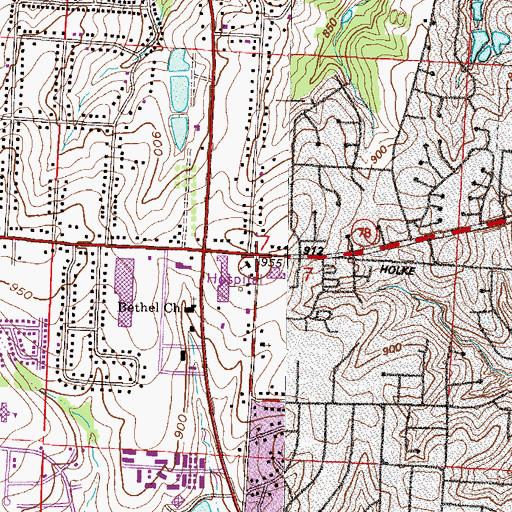 Topographic Map of Medical Center of Independence, MO