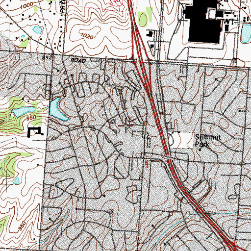 Topographic Map of Lee's Summit Medical Center Summit Ridge Campus, MO