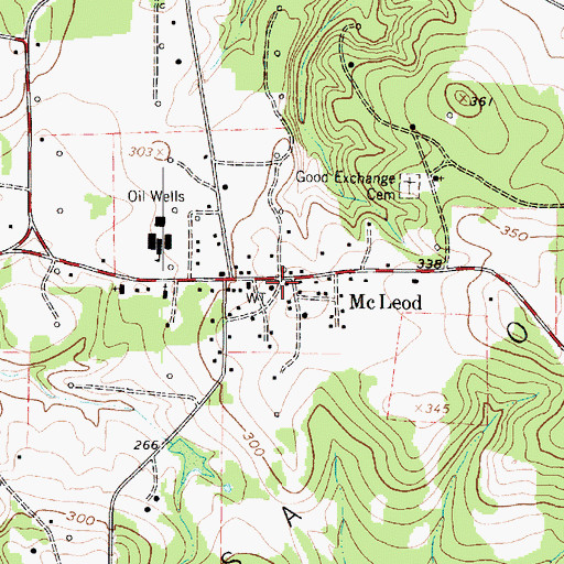 Topographic Map of Cass County Fire District 1 McLeod Station, TX