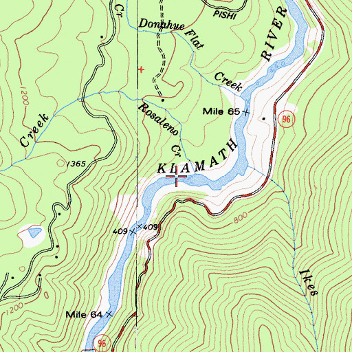 Topographic Map of Rosaleno Creek, CA