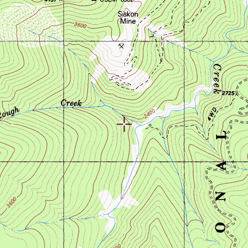 Topographic Map of Rough Creek, CA