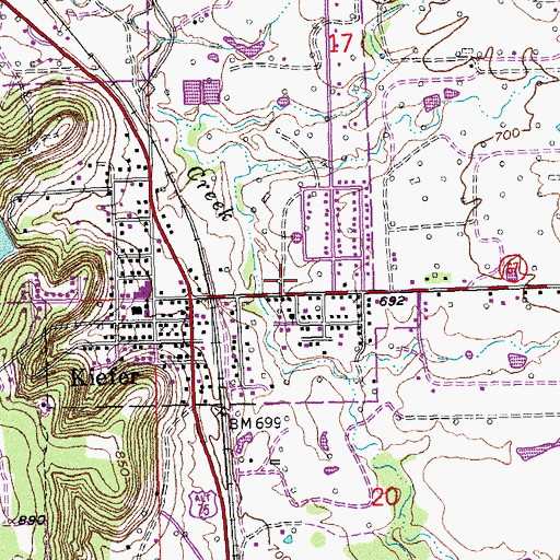 Topographic Map of Kiefer Volunteer Fire Department Station 1 Headquarters, OK