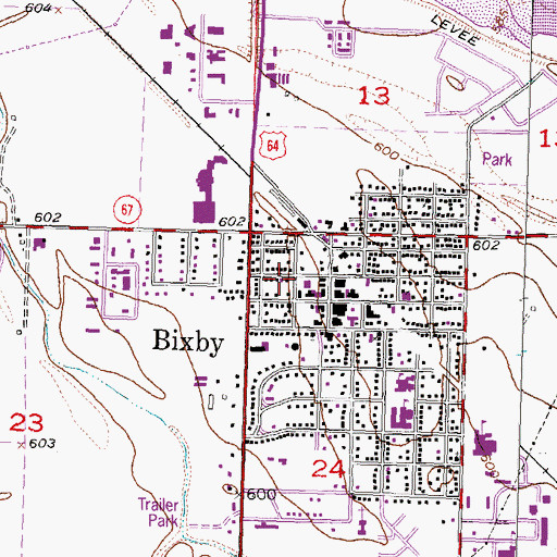 Topographic Map of Bixby Fire Department Station 1, OK