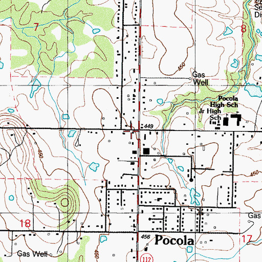 Topographic Map of Pocola Fire Department, OK