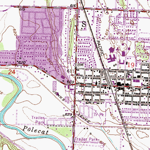 Topographic Map of Jenks Fire and Rescue District Station 1, OK