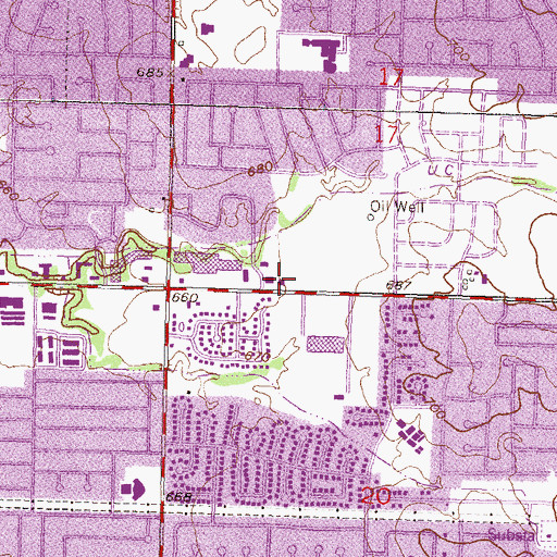 Topographic Map of Tulsa Fire Department Station 27, OK