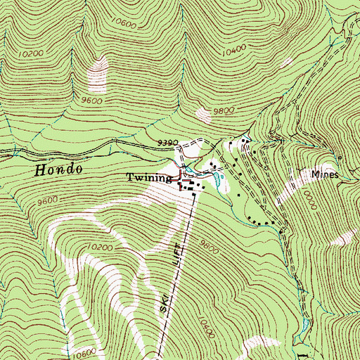Topographic Map of Taos Ski Valley Emergency Medical Services, NM