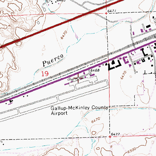 Topographic Map of Gallup Medical Flight Ambulance, NM