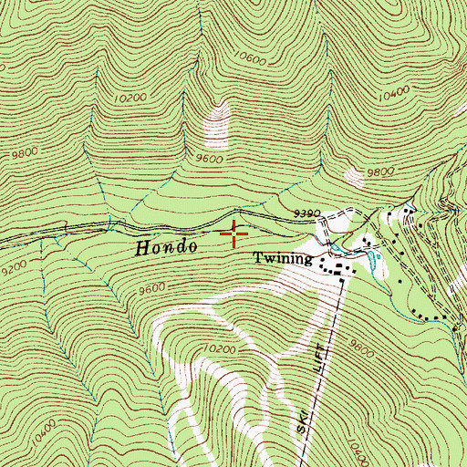 Topographic Map of Taos Ski Valley Fire Department Main Station, NM