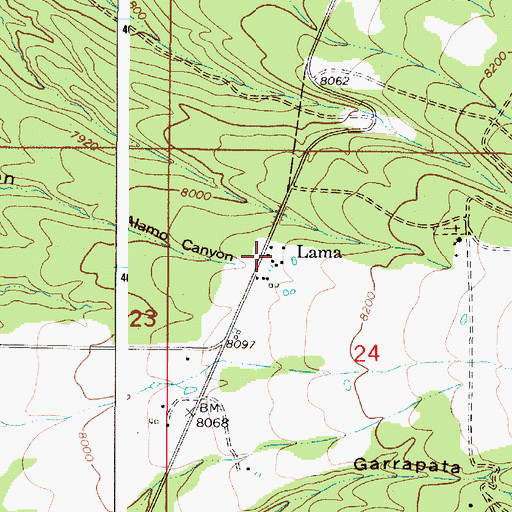 Topographic Map of Lama Fire Department, NM