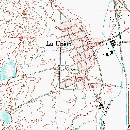 Topographic Map of La Union Fire Department, NM