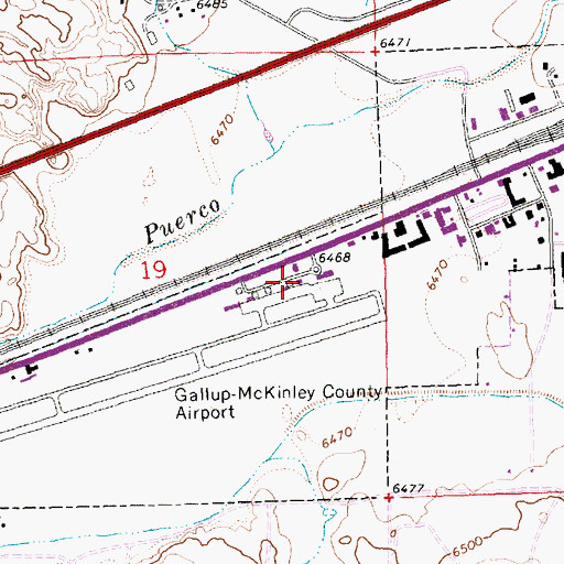 Topographic Map of Airport Fire Substation, NM