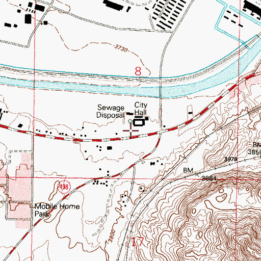 Topographic Map of Sunland Park Fire Department Station 1, NM