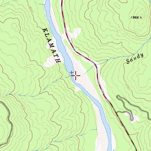 Topographic Map of Sandy Bar Creek, CA