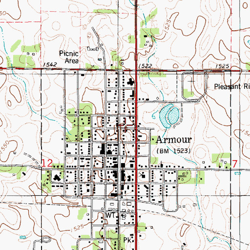 Topographic Map of Douglas County Ambulance Service Armour, SD