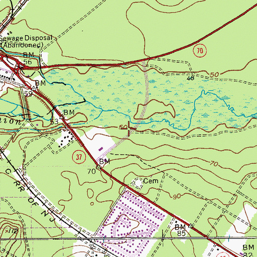Topographic Map of Manchester First Aid Squad, NJ