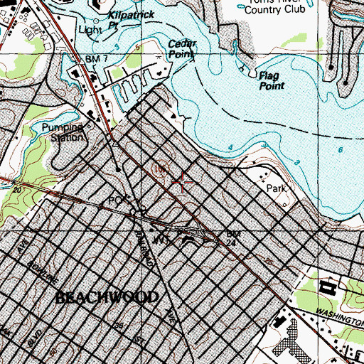 Topographic Map of Beachwood First Aid Squad, NJ