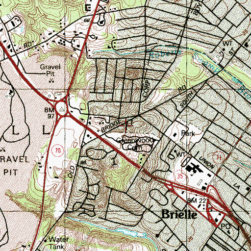 Topographic Map of Brielle First Aid Squad, NJ