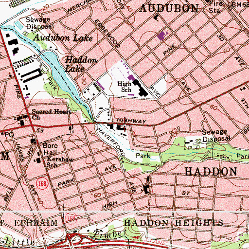 Topographic Map of Haddon Heights Emergency Medical Services, NJ