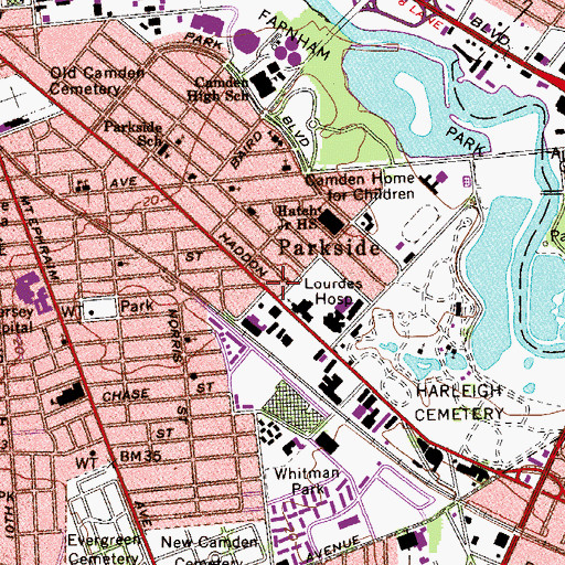 Topographic Map of Ambivan Medical Transportation Service, NJ