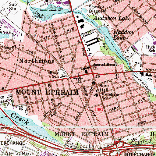 Topographic Map of Mount Ephraim Police Reserves Ambulance, NJ