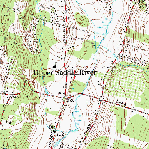 Topographic Map of Upper Saddle River Volunteer Ambulance Corporation, NJ
