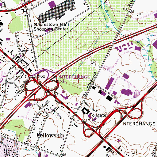 Topographic Map of Virtua Health System Emergency Medical Services Headquarters, NJ
