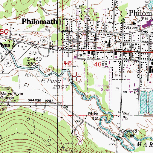 Topographic Map of Philomath Water Treatment Plant, OR