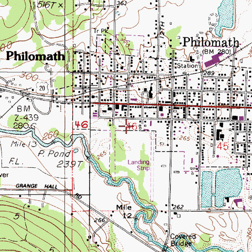 Topographic Map of Philomath Community Library, OR