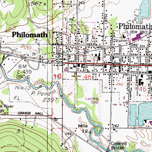Topographic Map of Philomath City Hall, OR